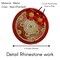 6 Inch Rhinestone Pooja Aarti Thali with Bowls Meenakari Work Red Painted Handmade Platter Haldi Kumkum Thali Ganesha Chaturthi Teej Diwali Puja Thali Housewarming Gift